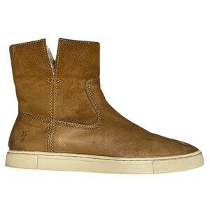 Frye Gemma Short Shearling Winter Boots Womens Size 6.5M Brown Suede Leather